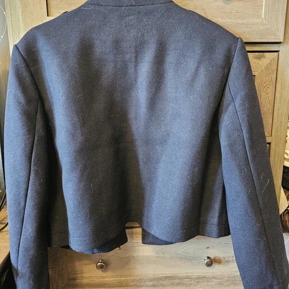 LOFT Dark Blue Jacket with Metallic Accents - Picture 6 of 8